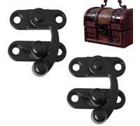 2 ganchos de cierre rápido antiguos vintage pequeños, 33 mm x 28 mm, cerrojo derecho, cerrojo para cajas de madera pequeñas, joyero, caja de vino