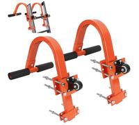 2 ganchos de escalera para techo estable estabilizador de escalera de acero adaptador de techo universal con rueda barra en T con mango de goma