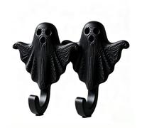2 ganchos de fantasma impresos en 3D, decoración de llavero para sombrero | 2 ganchos fantasmas impresos en 3D, soporte para llaves de sombrero de montaje en pared, decoración espeluznante de Halloween
