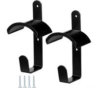 2 ganchos de hierro negro con tornillos para un almacenamiento estable de tachuelas y riendas en granero o puesto, diseño curvado que evita daños en el cuero, juego organizador ecuestre resistente