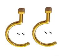 2 ganchos de mesa de billar de hierro con tornillos, diseñados para estante triangular y puente de billar, solución de montaje fuerte y estable para mesa de billar (dorado)