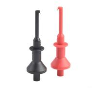 2 ganchos de prueba de sonda multímetro con conectores banana roscados de 4 mm y clips de resorte extensibles para diagnósticos eléctricos precisos