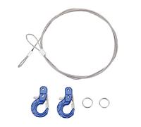 2 ganchos de remolque de metal RC, de aleación de aluminio y acero, ligeros y compactos, para SCX10 D90. (Azul)