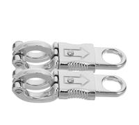 2 Ganchos de Seguridad para Cuerda de Caballo de Aleación de Zinc | Liberación Rápida y Conexión Versátil, Acabado Plata Brillante, para Cadenas y Lanyards en Competiciones