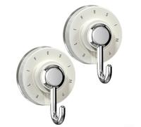 2 ganchos de ventosa con tecnología de grado industrial para artículos pesados (blanco)