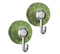 2 ganchos de ventosa con tecnología de grado industrial para artículos pesados (verde)