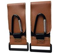 2 ganchos para cochecito de bebé para mamá, ganchos para bolsas de compras, bolsas de pañales y bolsos colgantes, gancho de velcro estable, soporte para bolsas de compras, hasta 4 kg (marrón)