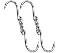 2 ganchos para colgar carne, ganchos en forma de S de acero inoxidable para colgar carne de res, cerdo, cordero, carnicería, caza, procesamiento y uso en cocina comercial
