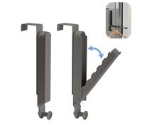 2 ganchos plegables para colgar sobre la puerta, ganchos de pared retráctiles sobre la puerta con 6 ranuras, gancho para puerta sin taladrar para ahorrar más espacio, detrás de la puerta trasera para