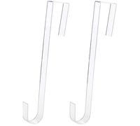 2 ganchos transparentes de 30,5 cm para colgar coronas de Navidad para puertas interiores y exteriores