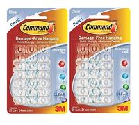 2 ganchos transparentes para luces de Navidad [paquete doble] ganchos y tiras autoadhesivas