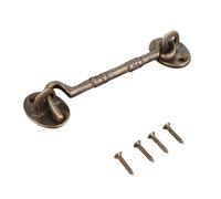 2 ganchos y ojales de bronce antiguo for armarios, puertas, ventanas, cobertizos 11 cm Para Puerta(Bronze)