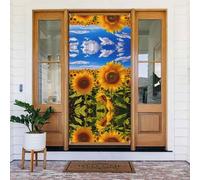 2 girasoles amarillos decorativos para puerta, perfecto para decoraciones navideñas en interiores y exteriores, 72 x 35 pulgadas