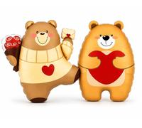 2 globos de aluminio de oso de tamaño real, regalo romántico para el día de San Valentín, 26 x 18 pulgadas, marrón, rojo