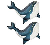 2 globos de ballena azul oscuro con forma de ballena, globos de animales océanos, globos para fiestas, decoración de fiestas subacuáticas, gigantes cumpleaños