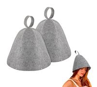 2 Gorro de Sauna de Fieltro Sombrero para Sauna Anti Heat Sauna Hat Gorra de Fieltro para Sauna Sombrero de Sauna para Hombres y Mujer Baño Protección de la Cabeza (Gris)