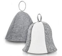2 gorros de sauna para mujer y hombre, gorro de sauna de lana de fieltro, protección para el cabello, sombrero ruso para banja, baño, accesorios para el hogar, color blanco/gris