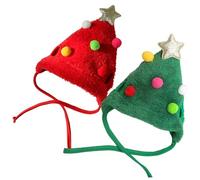 2 Gorros navideños Divertidos para Perro con pompón para Mascotas de 1 a 4 kg. Gorros para Gatos, para Perros y de Papá Noel.