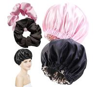 2 Gorros Para El Cuidado Del Cabello, 2 Gorros Para El Pelo, Gorro De Noche Liso Para Mujer, Gorro Redondo Elástico, Gorro De Ducha De Doble Capa