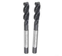 2 grifos de flauta en espiral M8 x 1.25 para máquina métrica HSS con revestimiento nitrurado para aluminio y acero inoxidable para fresadoras CNC, estándar JIS