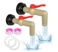 2 grifos IBC para depósito IBC, accesorio IBC, grifo de 1 pulgada, adaptador IBC S60 x 6, rosca gruesa, IBC, válvula de cierre para depósito de agua IBC de 1000 L, depósito de agua de lluvia (32 mm