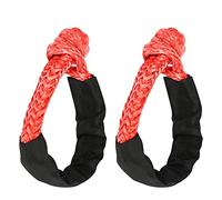 2 grilletes blandos portátiles para remolcar todoterreno con funda, fuerte mosquetón y resistencia a la rotura de 17T para camiones ATV (rojo)