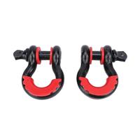 2 grilletes de Anillo en D de 3/4 Pulgadas con Pasador de Tornillo, grillete Resistente de Acero al Carbono para cabrestante de Remolque, Carga de 4,75 toneladas, Color Negro