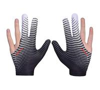 2 guantes de billar, guantes de billar, guantes elásticos de 3 dedos, guantes de billar para billar, accesorios para mano izquierda y derecha (blanco)