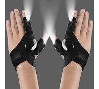 2 guantes de linterna LED para exteriores, guantes de trabajo con luz para lugares oscuros, pesca, camping y senderismo y herramientas, regalos para manitas, hombres, mujeres, novio, bricolaje,