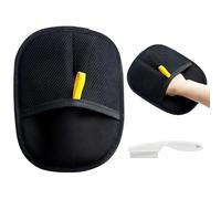 2 guantes magnéticos de piel, guantes de depilación de animales para perros y gatos, guantes eliminadores de pelo para mascotas, con peine antipulgas, guantes antiestáticos reutilizables de doble cara