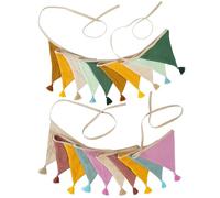2 guirnaldas de banderines para habitación Infantil, Guirnalda de Tela de 2,70 m, Guirnalda de banderines de Tela, decoración de habitación Infantil, Fiestas de cumpleaños o decoración de Boda