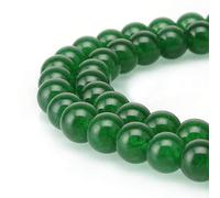 2 hebras de piedras preciosas curativas de jade verde natural de 8 mm, cuentas sueltas redondas espaciadoras de piedras preciosas (88-94 piezas) para hacer joyas GS15-8