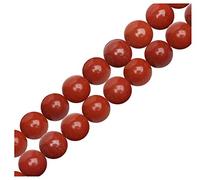 2 hebras de piedras preciosas curativas de jaspe rojo natural de grado A, de 10 mm, cuentas sueltas redondas espaciadoras (68-72 piezas) para hacer joyas artesanales GF33-10