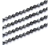 2 hebras de piedras preciosas curativas de labradorita negra de larvikita natural de 10 mm, cuentas sueltas redondas espaciadoras (68-72 piezas) para hacer joyas artesanales -o13-7-21-90-10