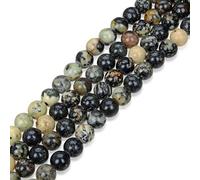 2 hebras de piedras preciosas curativas naturales de color amarillo africano turquesa de 10 mm, cuentas sueltas redondas espaciadoras (68-72 piezas) para hacer joyas artesanales -o13-7-21-99-10