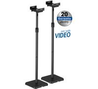 2 height-adjustable speaker stands for speakers from 13 - 28,5 cm wide