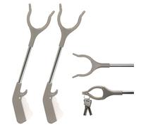 2 herramientas de agarre corto, mini herramienta de agarre, palo de recogida de arena de 15.7 pulgadas, extensión resistente para ayudar a manos y brazos, pinzas Nabber para personas mayores, niños y