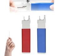 2 herramientas de enhebrado para máquina de coser coloridas, herramienta de enhebrado colorida con imán, ayuda fácil de insertar agujas para reparaciones diarias de ropa, accesorio universal para
