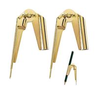 2 herramientas de medición de contorno, herramienta de marcador, brújula y marcador, herramienta multifuncional para marcar lápices (dorado)