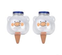 2 herramientas de riego automáticas con diseño de cerdo lindo para plantas con flujo de goteo constante hasta 8 días sin recarga