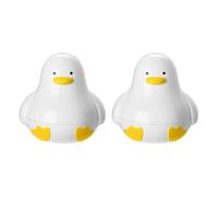 2 hervidores de huevos para microondas, olla de 4 huevos para huevos duros, suaves y medianos, en forma de microondas de pato, escalfadores de huevos hervidos