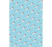 2 hojas con 2 etiquetas de caras lindas con texto en inglés "Happy 1st Christmas As My Cousin Papel de regalo para primera Navidad, relaciones familiares, color azul (Pensilvania)