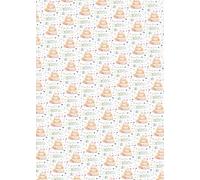 2 hojas con 2 etiquetas en el día de tu boda, papel de regalo elegante y elegante con diseño de pastel de boda y corazones recién casados, novia, novio, Mr and Mrs