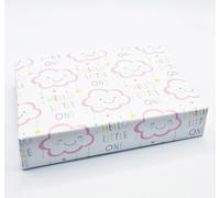 2 hojas con 2 etiquetas para baby shower, Hello Little One Girl, diseño de nube, papel de regalo para mujer (PA)