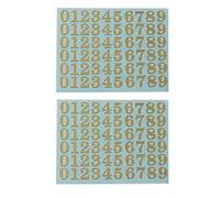 2 hojas de calcomanías de letras autoadhesivas digitales de metal, 26 letras, decoración de metal A-Z