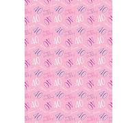 2 hojas de papel de regalo para mujer de 40 años, 2 etiquetas, 40 cumpleaños, diseño de hurra, color rosa