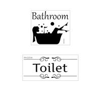 2 Hojas De Pegatinas De Baño, Decoración, Letras Negras, Pegatinas De Pared De Baño, Pegatinas De Decoración De Arte De Baño Diy, Decoración De Paredes De Baño, Pinturas, Decoración Del Hogar