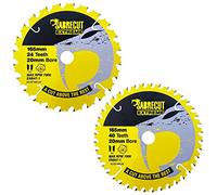 2 hojas de sierra circular inalámbrica SCCSFK165CL SabreCut de 165mm 24 dientes y 40 dientes x 20mm compatibles con Dewalt Bosch Makita y muchos otros
