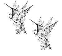 2 hojas de tatuaje temporal de pájaro, impermeable, con duración de hasta 15 días, tatuaje falso semipermanente.