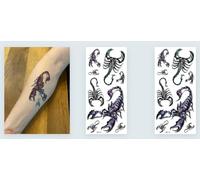 2 hojas de tatuajes temporales de escorpión, 3D14 x 2